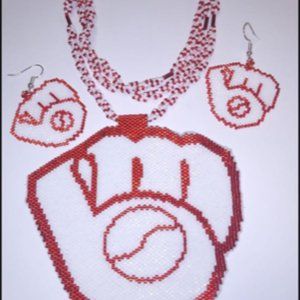 Flat Peyote Beaded Brewers Medallion on DNA Chain